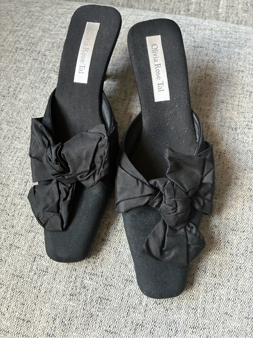 Olivia Rose Tal Black Bow Mule Slides